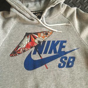 Nike SB Gray hoodie with umbrella design Size Small
